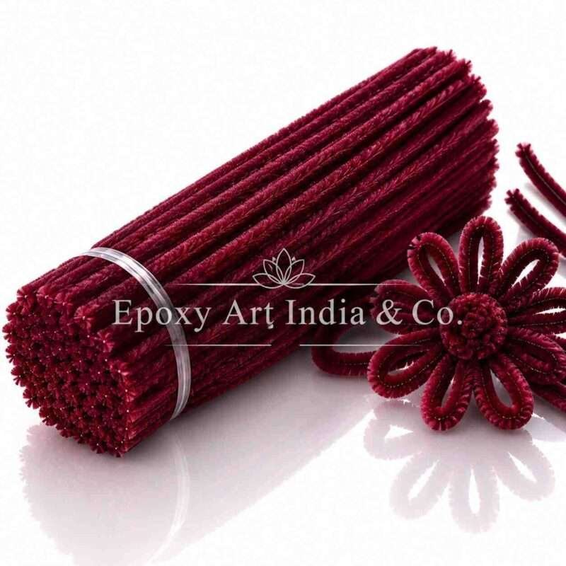 Maroon Craft Pipe Cleaners 8mm – Pack of 100