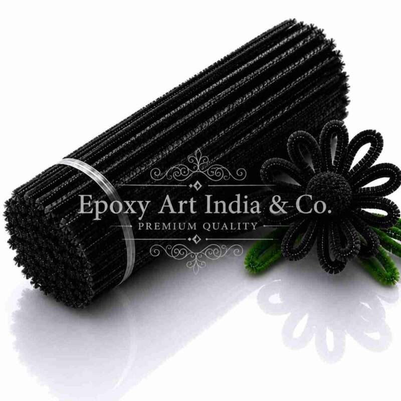 Black Craft Pipe Cleaners 8mm – Pack of 100