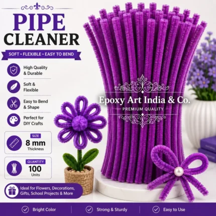 Mauve Craft Pipe Cleaners 8mm – Pack of 100 Pieces | Chenille Craft Stems