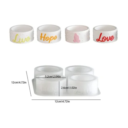 4 Cavity Candle Storage Silicone Mold | Candle Jar & Decorative Container Mould