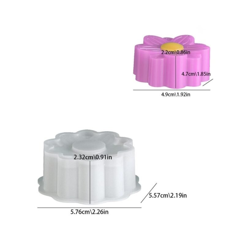Classic Deep Daisy Flower Silicone Mold for Candle & Soap Making | Reusable Floral Mold