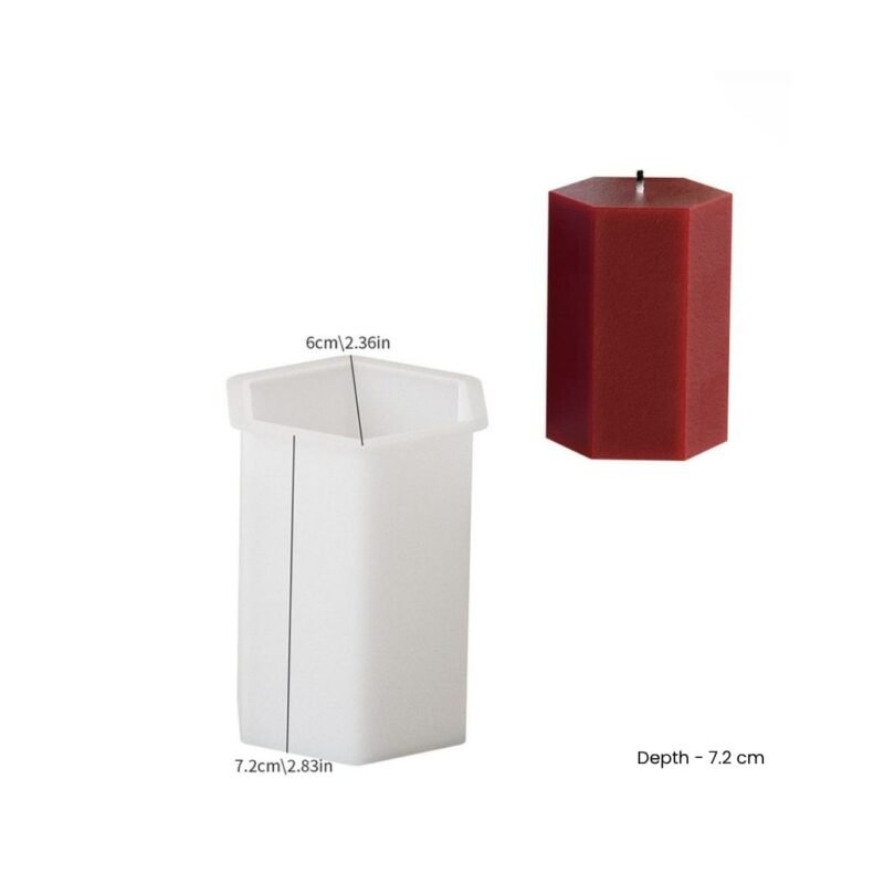 Hexagon Pillar Candle Silicone Mold | Reusable Geometric Candle Making Mould