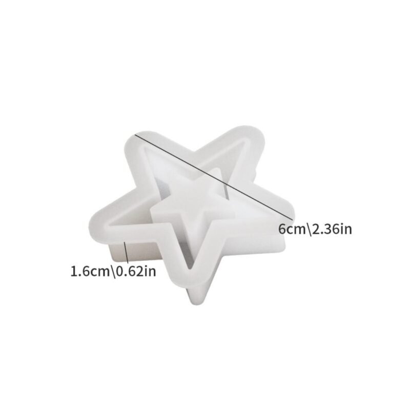 Small Hollow Star Silicone Mold for Candle & Soap Making | Reusable Star Shape Mould