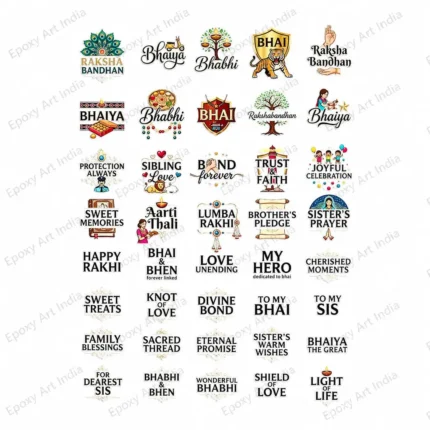 Rakhi & Sister Theme UV DTF Sticker Sheet