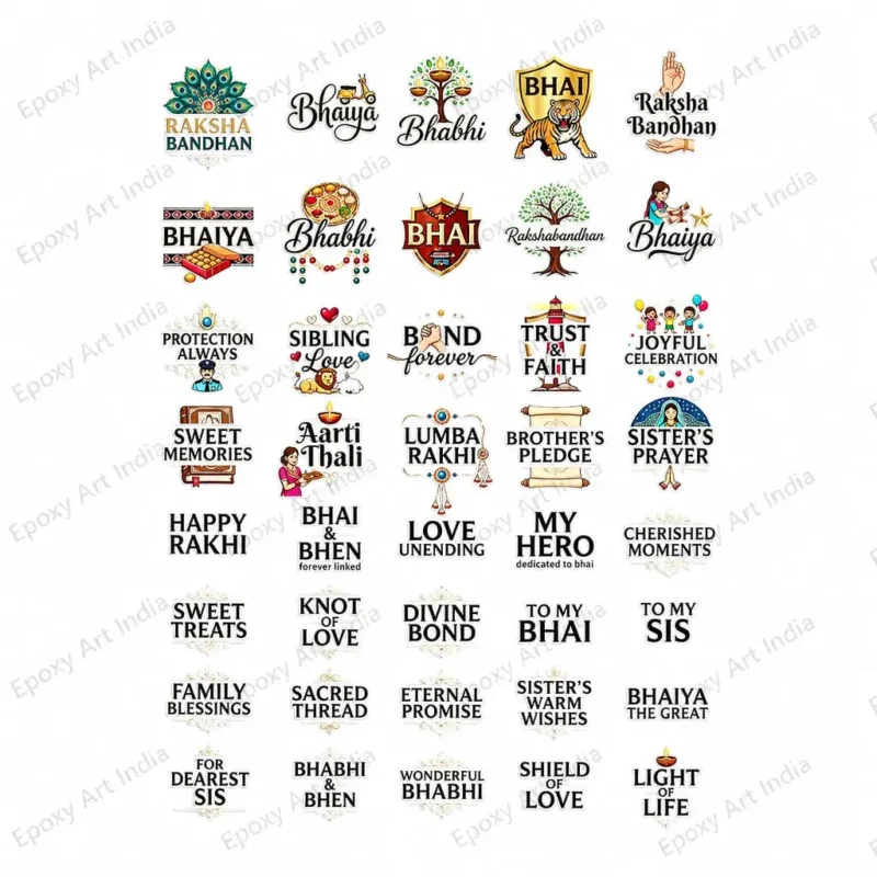 Rakhi & Sister Theme UV DTF Sticker Sheet