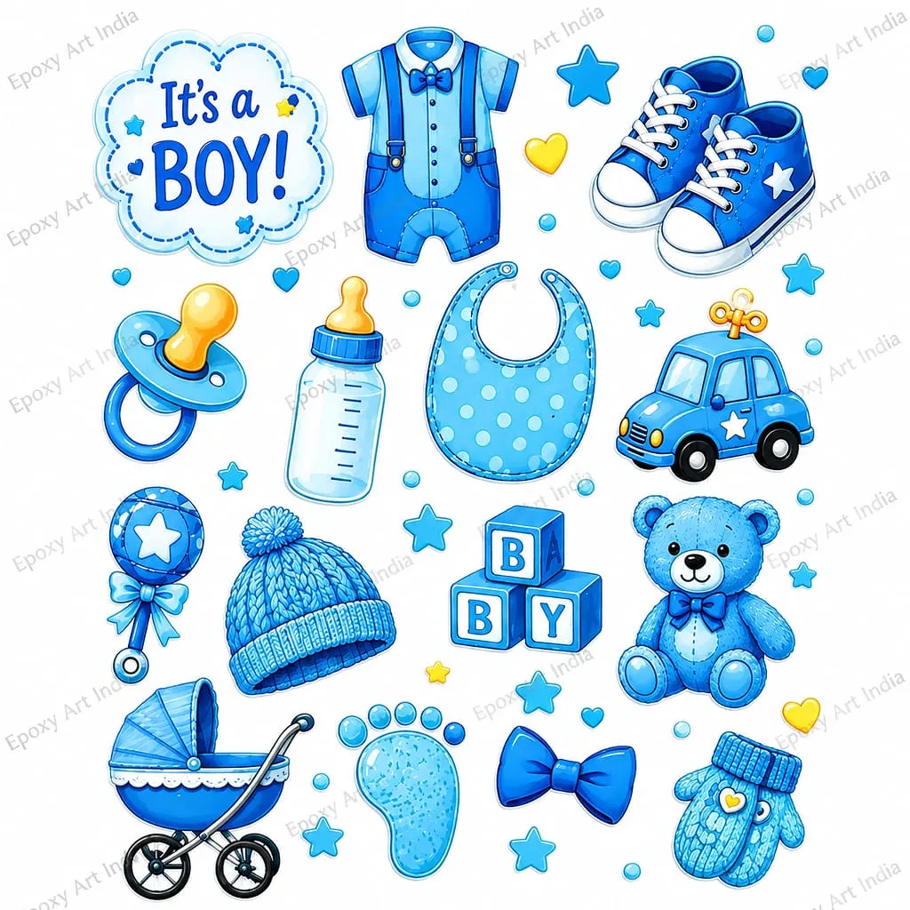 Baby Boy UV DTF Sticker Sheet Baby Boy UV DTF Sticker Sheet