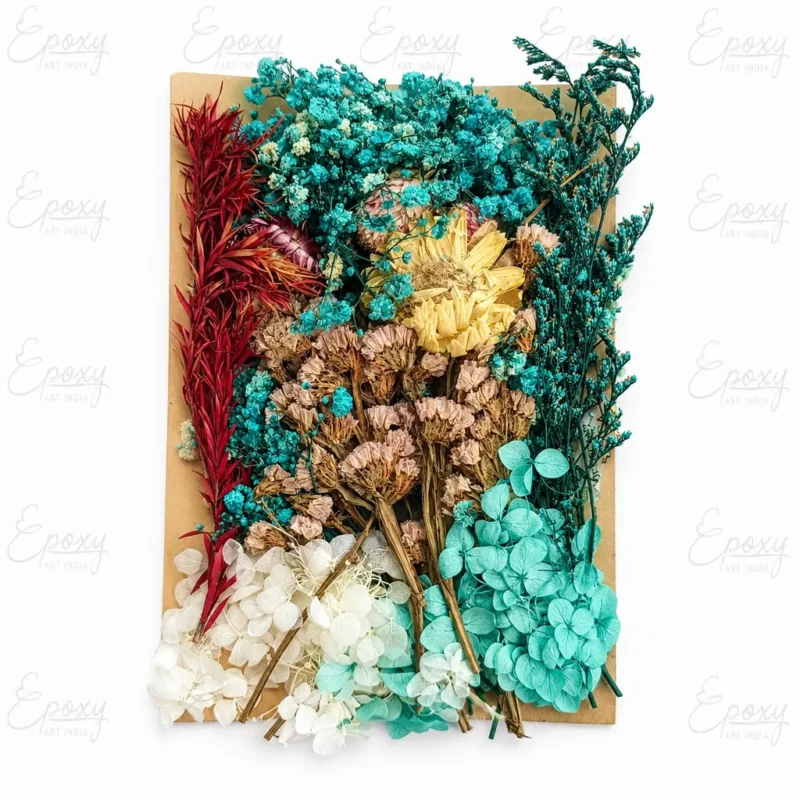 Turquoise Blue Dry Flower Packet For Resin Art