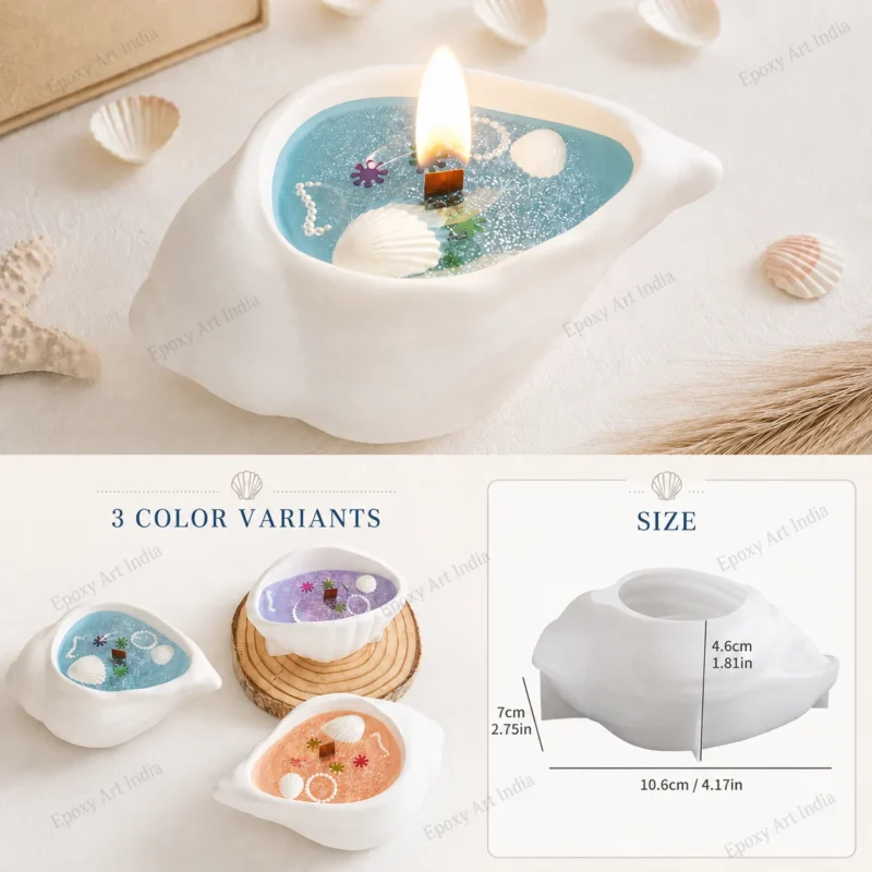 Azure Ocean Conch Silicone Mold for Candle & Soap Making | Reusable Shell Mold
