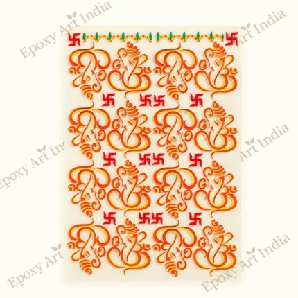 Yellow & Orange Ganesh Ji UVDTF Sticker for Resin Art
