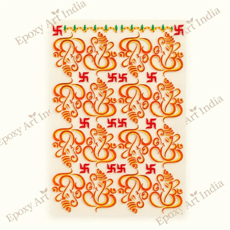 Yellow & Orange Ganesh Ji UVDTF Sticker for Resin Art