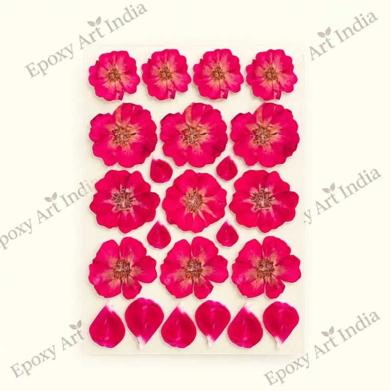 Rose & Rose Petals UVDTF Sticker for Resin Art