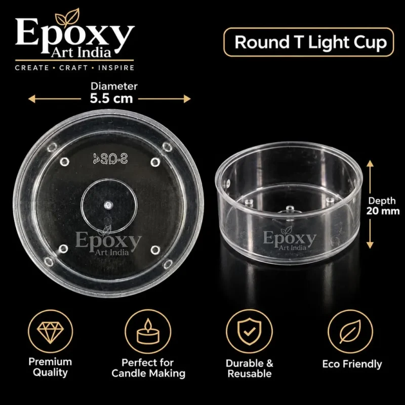 Polycarbonate T-Light Cups – Round (5 Pcs)