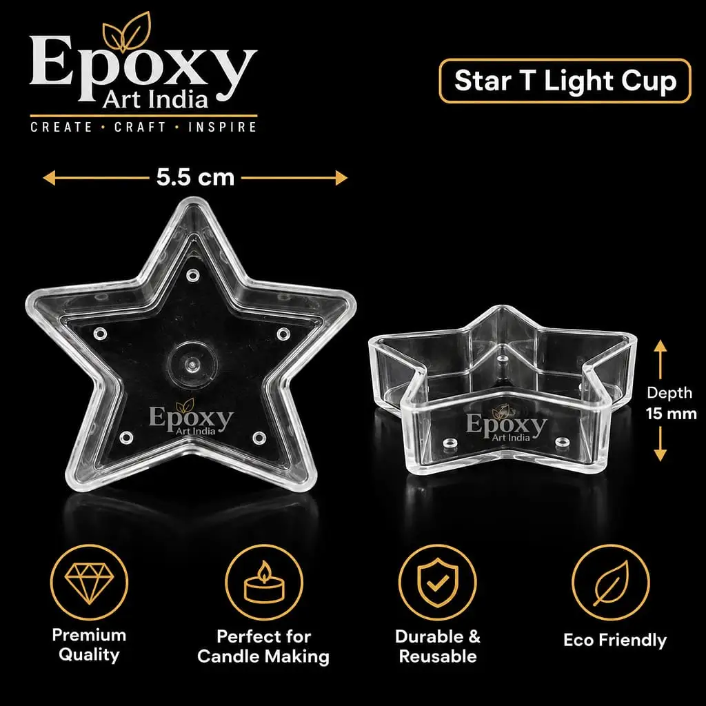 Polycarbonate T-Light Cups – Star (5 Pcs) Polycarbonate T-Light Cups – Star (5 Pcs)