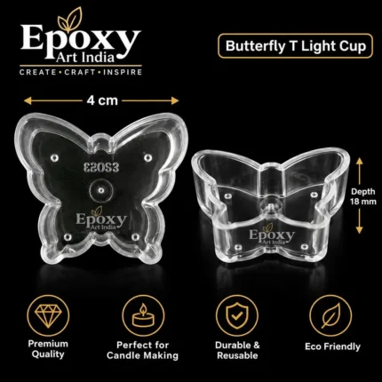 Polycarbonate T-Light Cups – Butterfly (5 Pcs)