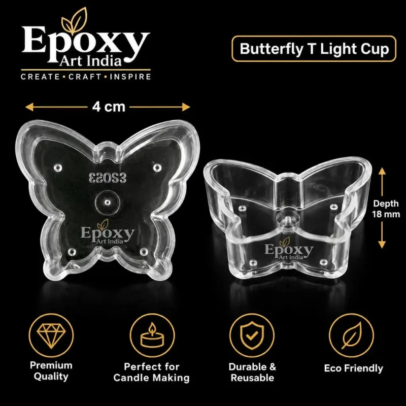 Polycarbonate T-Light Cups – Butterfly (5 Pcs)
