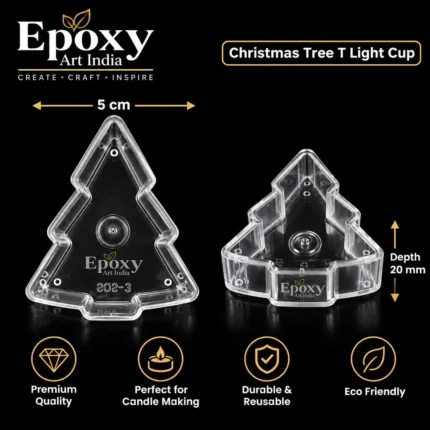 Polycarbonate T-Light Cups – Christmas (5 Pcs)