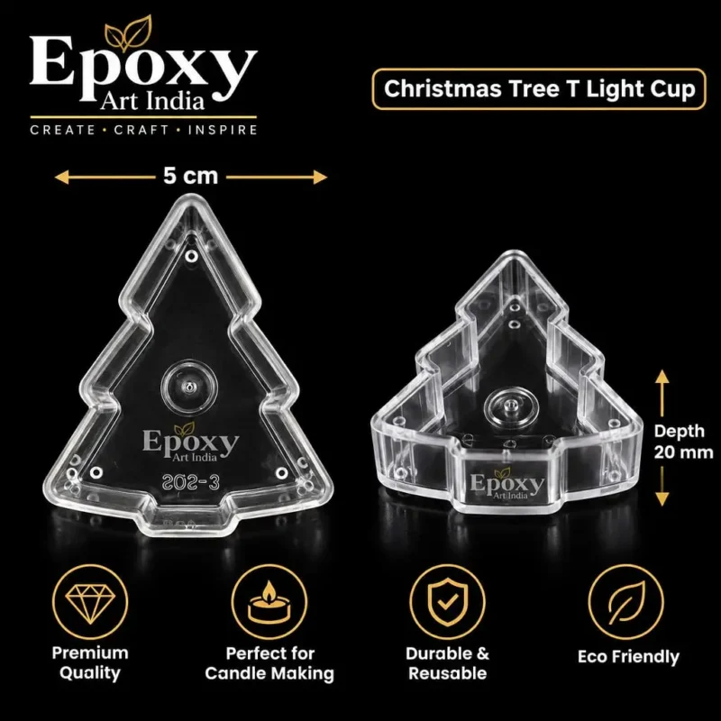 Polycarbonate T-Light Cups – Christmas (5 Pcs)