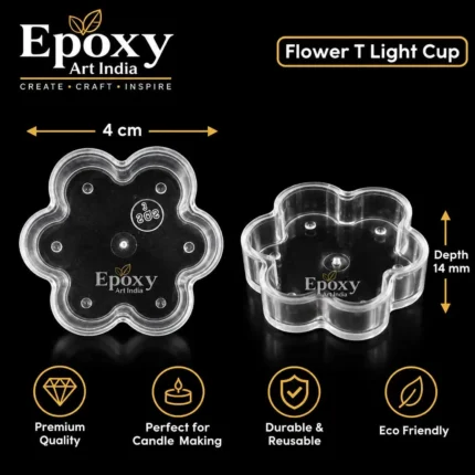 Polycarbonate T-Light Cups – Flower (5 Pcs)