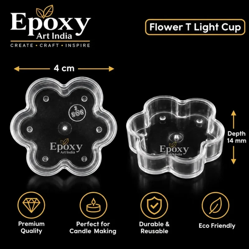 Polycarbonate T-Light Cups – Flower (5 Pcs)