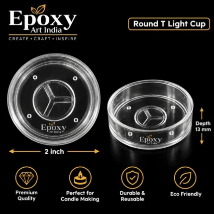 Polycarbonate T-Light Cups – Small Round (5 Pcs)