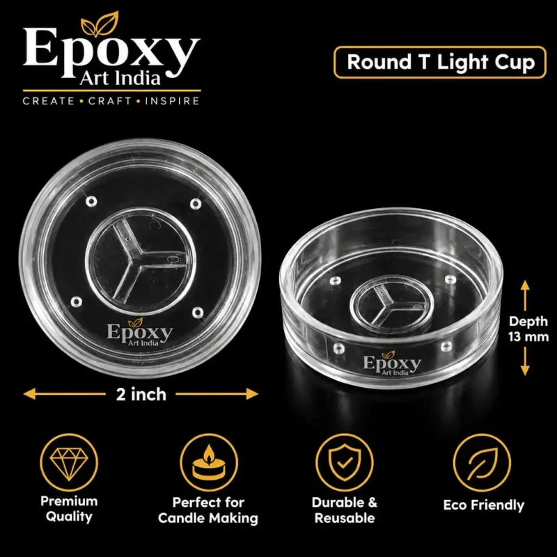 Polycarbonate T-Light Cups – Small Round (5 Pcs)