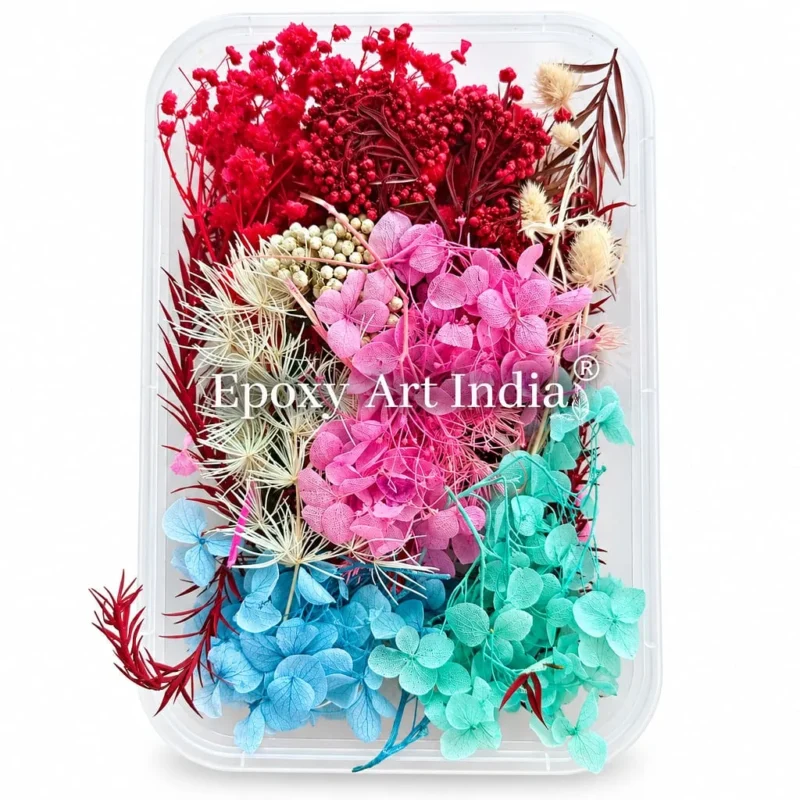 Red & Lavender Dry Flower Box for Resin Art