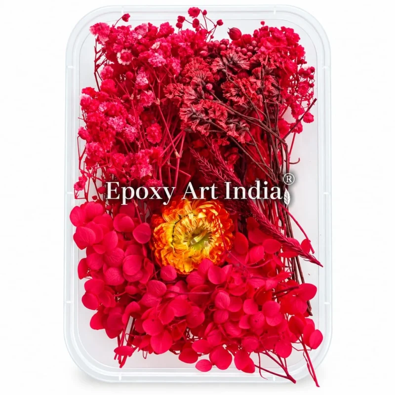 Red Dry Flower Box for Resin Art