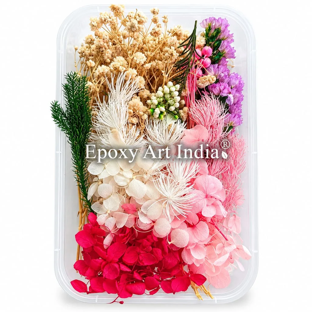 White & Lavender Dried Flower Box for Resin Art White & Lavender Dried Flower Box for Resin Art