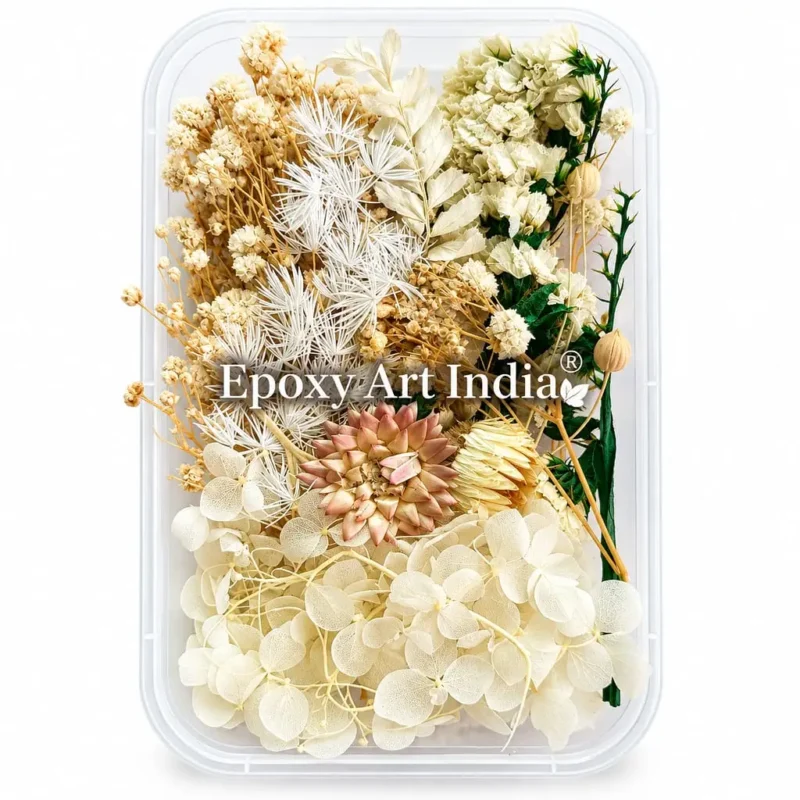 White Dried Flower Box for Resin Art