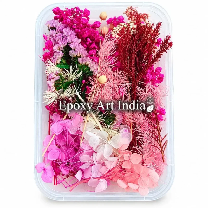 Dark Pink Dry Flower Box for Resin Art