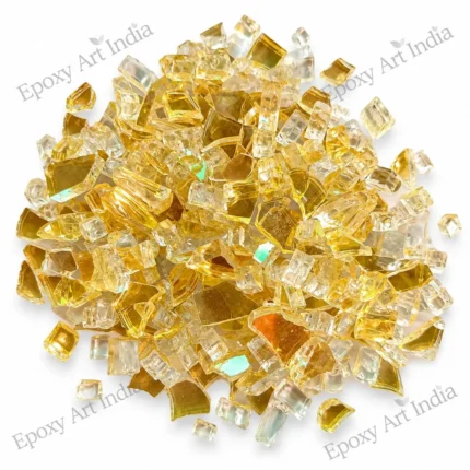 Golden Reflective Firepit Glass