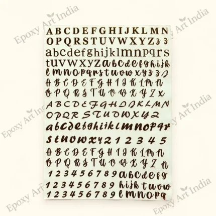 Metal Alphabet Sticker Sheet for Resin Art Sheet Size A6