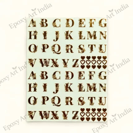 Metal Designer Capital Alphabet Sticker for Resin Art