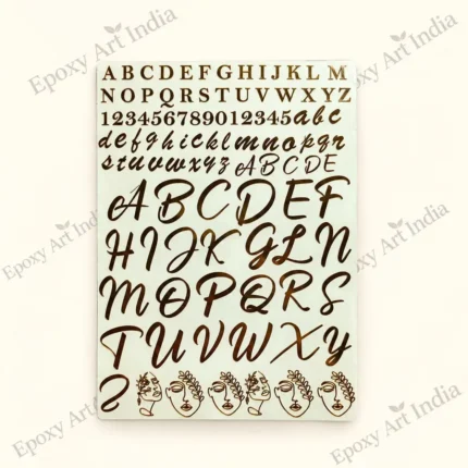 Metal Alphabet Sticker Sheet for Resin Art ( Size : A6)