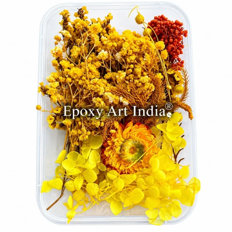 Yellow Mix Dry Flower Box for Resin Art