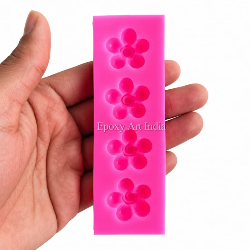 4 Cavity Mini Candle Flower Mould For Candle Making