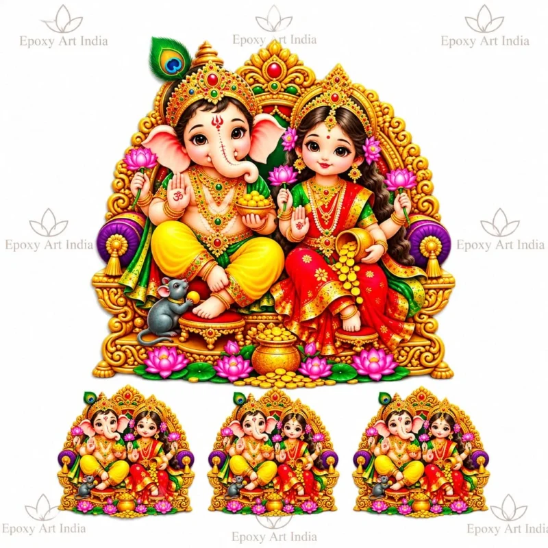 Laxmi Ganesh Ji UV DTF Sticker