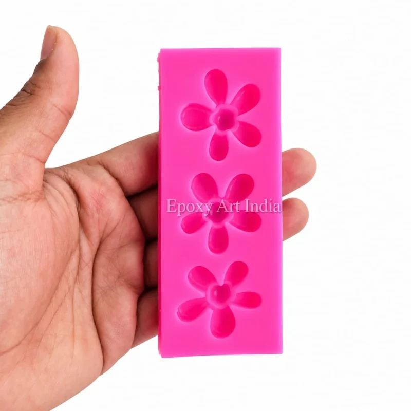 3 Cavity Flower Candle Silicone Mould