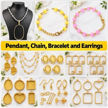 Pendant, Chain, Bracelet and Earrings