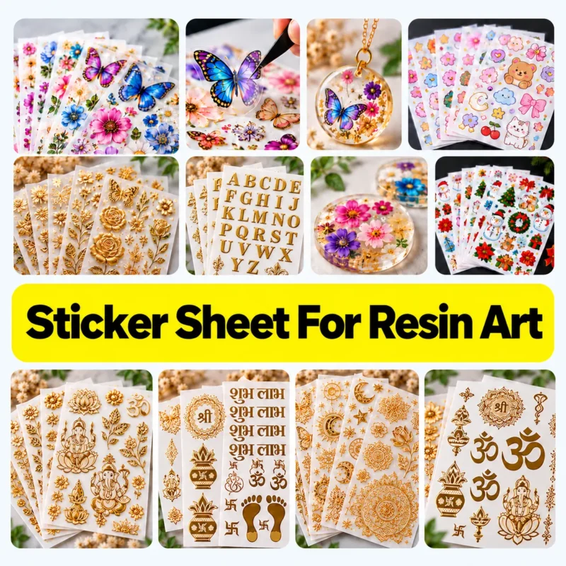 Sticker sheets for resin art
