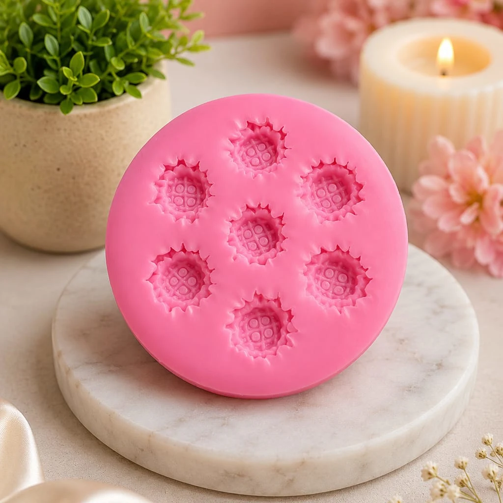7 Cavity Flower Candle Silicone Mould Daisy Flower 7 Cavity Flower Candle Silicone Mould Daisy Flower