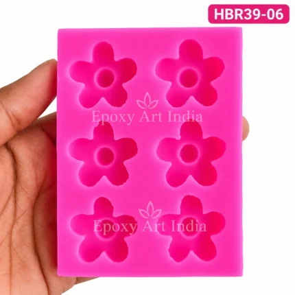 6 Cavity Flower Candle Making Silicone Mould