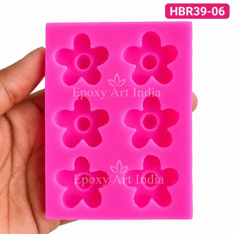 6 Cavity Flower Candle Making Silicone Mould