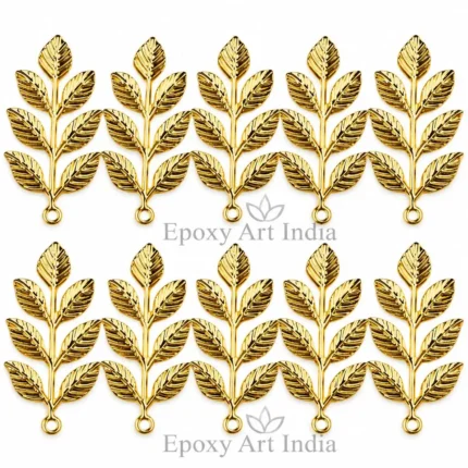 Metal Leaf Set of 10 Pcs | 1.5 Inch Decorative Metal Leaves for Resin Art
