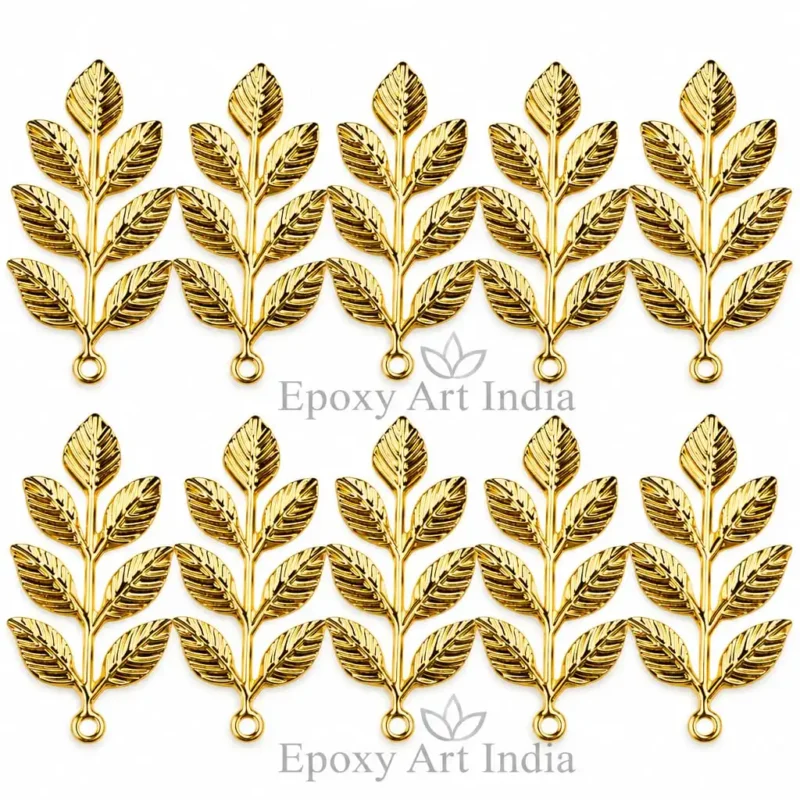 Metal Leaf Set of 10 Pcs | 1.5 Inch Decorative Metal Leaves for Resin Art