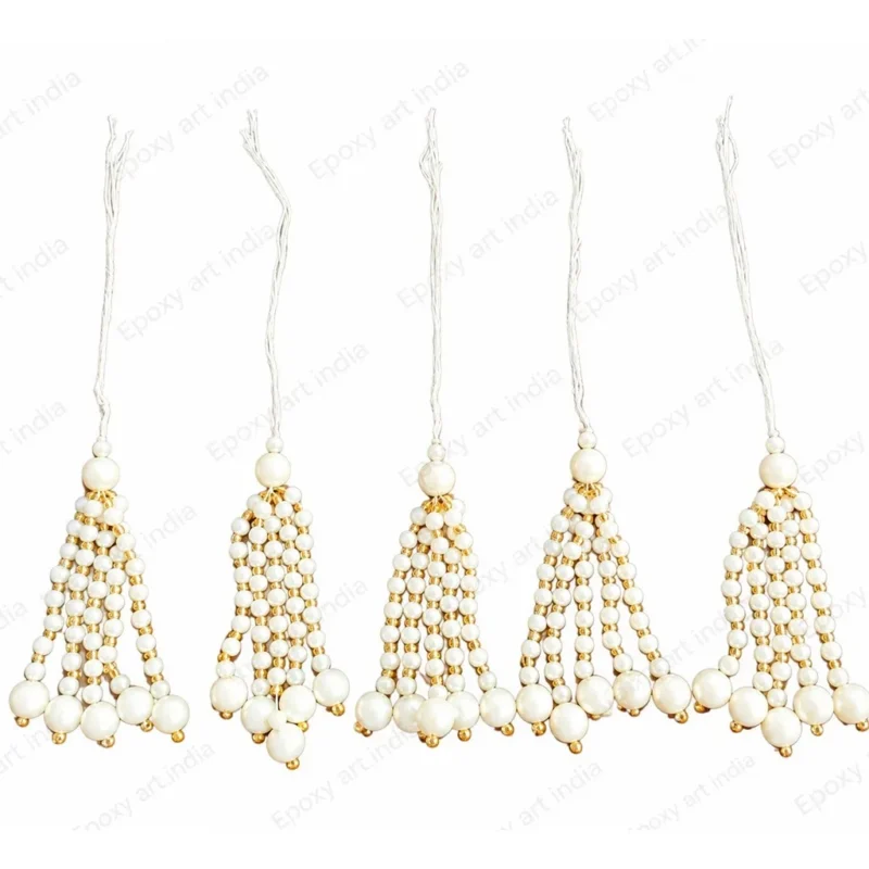 Long White Pearl Decorative Latkan for Toran