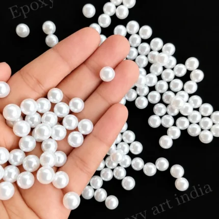 White Pearl Beads for Resin Art (Size : 5mm)