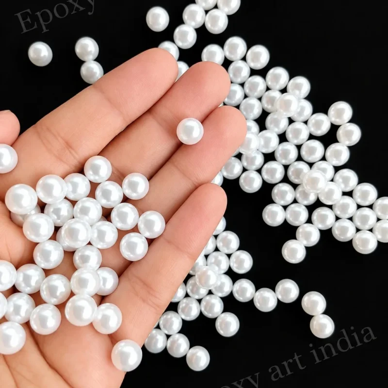 White Pearl Beads for Resin Art (Size : 5mm)
