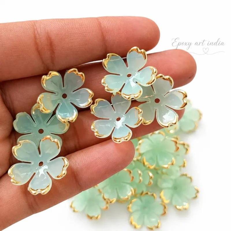 Acrylic Cherry Blossom Flower Beads for Pooja Thali Decoration