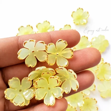 Acrylic Cherry Blossom Flower Beads for Pooja Thali Decoration